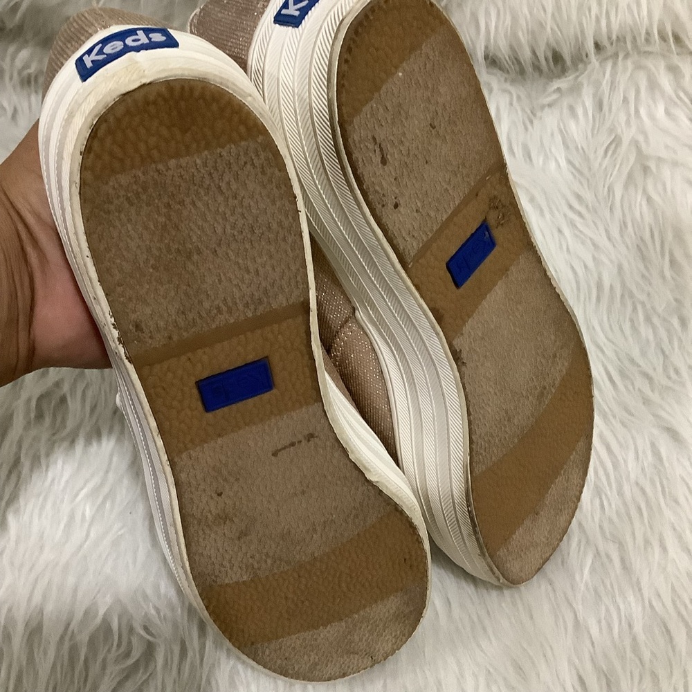 Keds women’s metallic gold lace up elegant summer shoes size 10 - Picture 9 of 13
